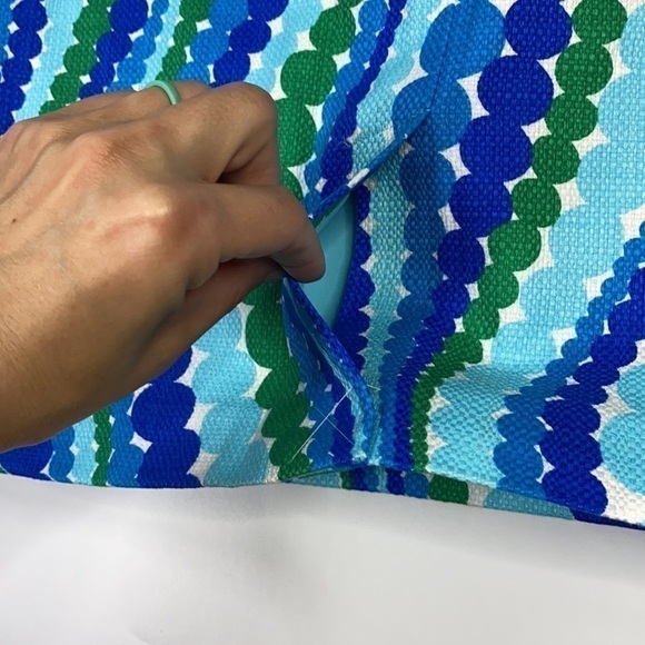 Talbots Wavy Dots Blue Green Pencil Skirt NWT 8P - Picture 7 of 8